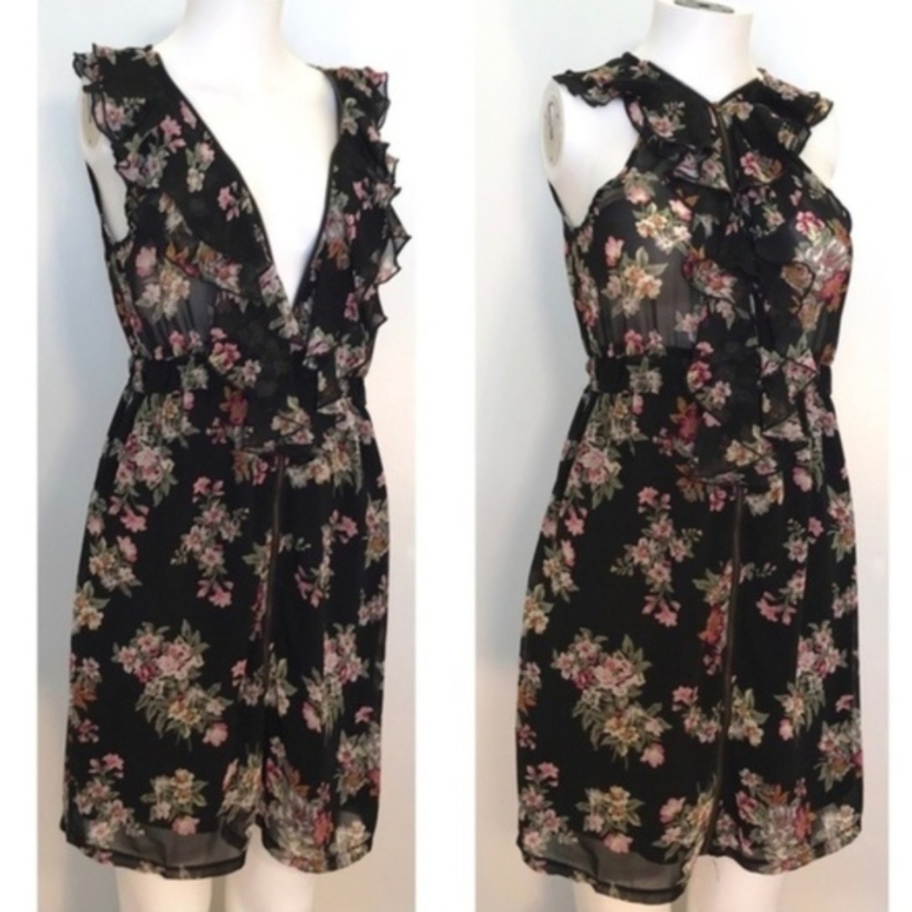 NEEDLE & THREAD Zipper Ruffle Dress